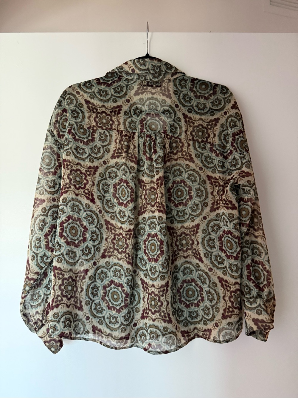 Sheer Button Down with Gold Thread - Picture 5 of 5